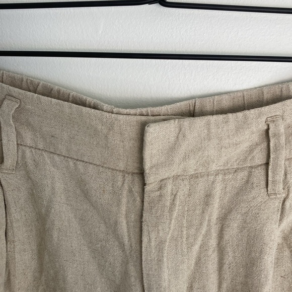 A New Day Linen Blend Khaki Tan Shorts Women's Size 12 Front Pockets Lightweight - Picture 2 of 7